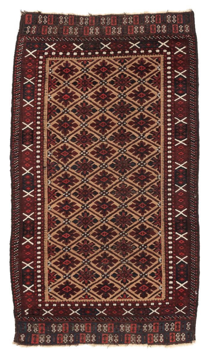 Antique Belouchi Area Rug with All-Over Repeated Pattern 3'2"&times;5'8"