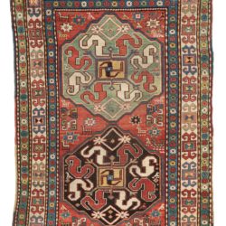 Antique Caucasus Kazak Tribal Rug 4'6"×6'7"