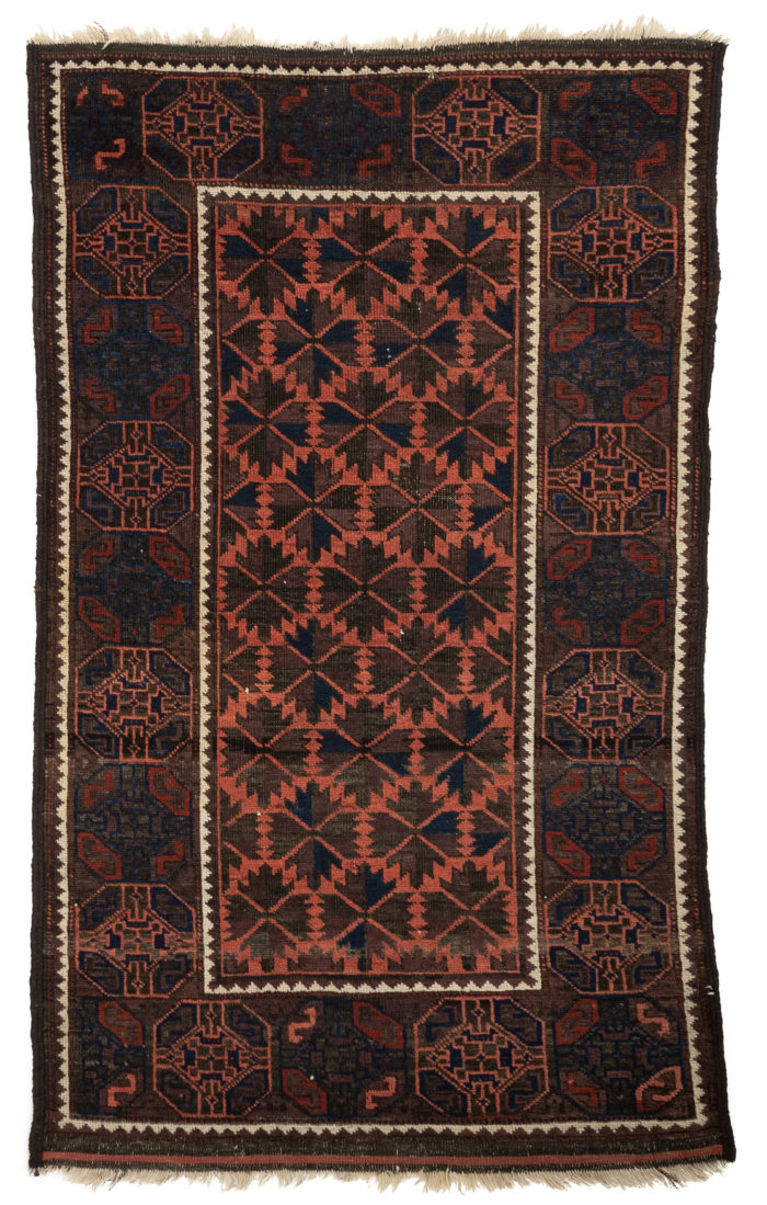 Antique Central Asia Tribal Belouchi Rug 3'1"&times;5'0"