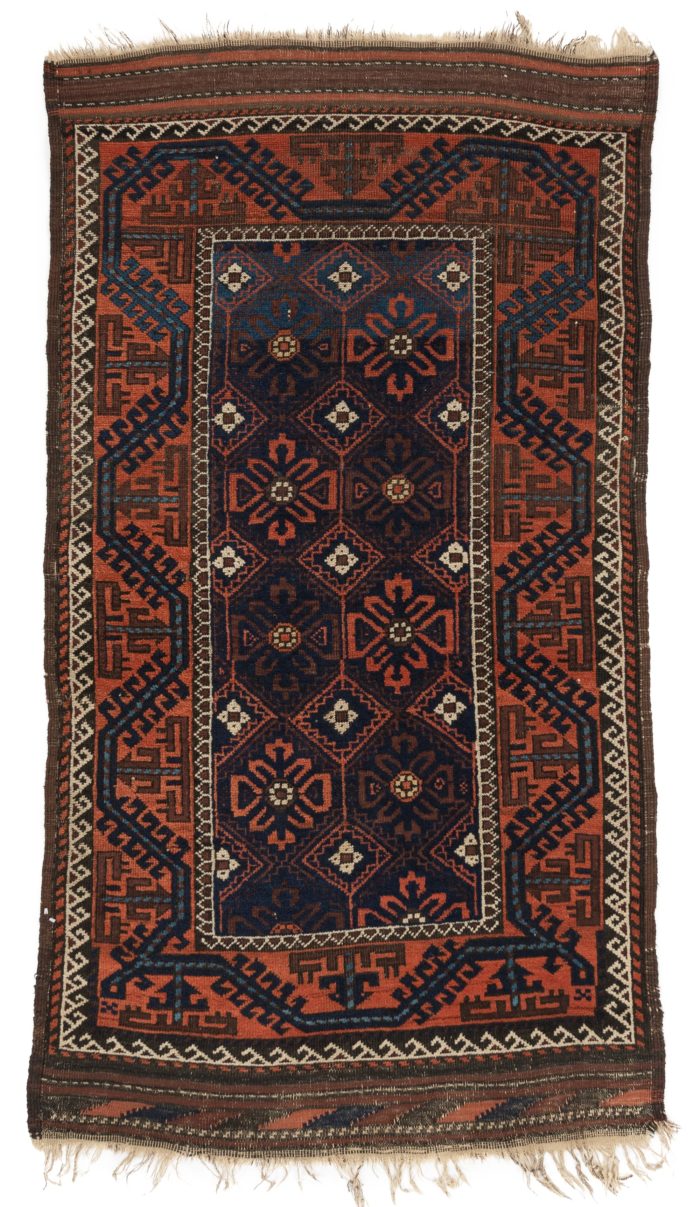 Antique Central Asia Tribal Belouchi Rug 3'1"&times;5'8"