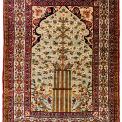 Antique Persian Lavar Kerman 4'6"×5'10"