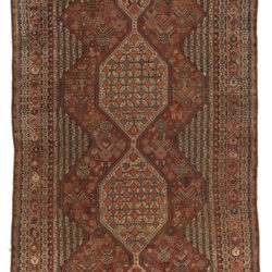 Antique Persian Qashqai Gallery Rug 6'3"×11'8"