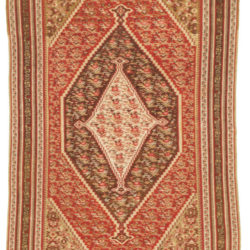 Antique Persian Senneh Kilim 4'0"×6'6"