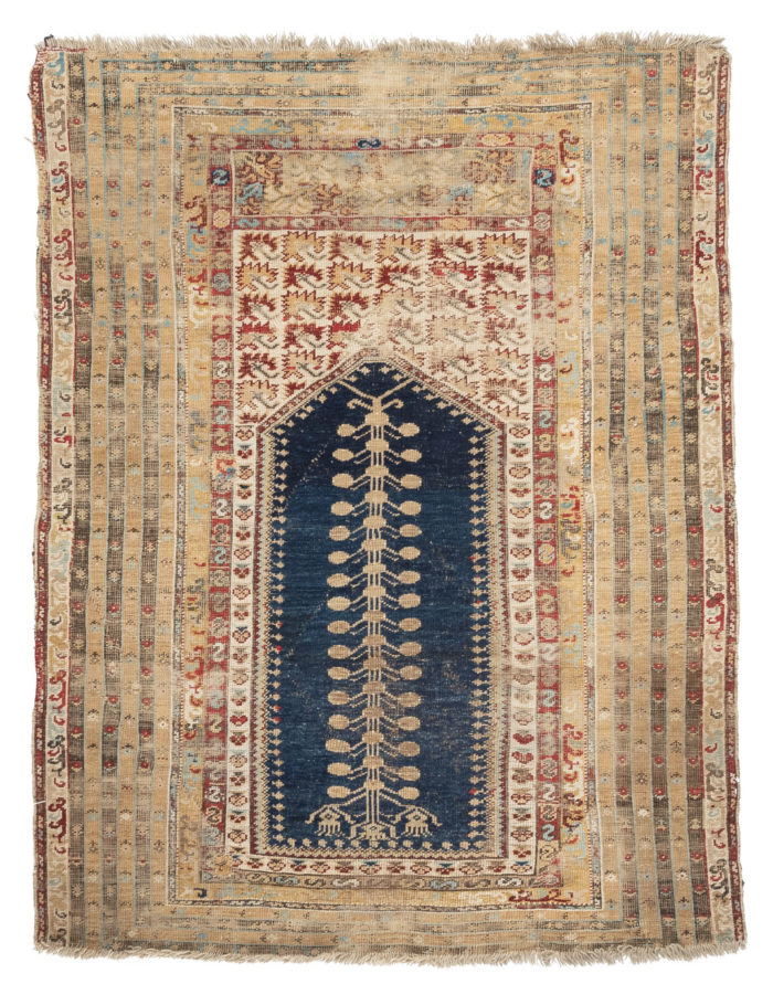 Antique Turkish Prayer Rug 4'2"&times;5'3"