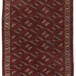 Antique Yomud Finely Hand-Knotted Tribal Area Rug 6'0"×10'6"