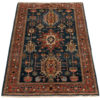 New Afghan Hand-Knotted Wool Rug with Navy Field 3'1"&times;4'10"