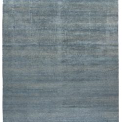 New Blue and Beige Hand-Knotted Wool Rug 13'10"×19'6"
