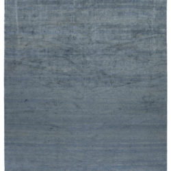 New Blue and Gray Hand-Knotted Wool Rug 12'10"×20'3"
