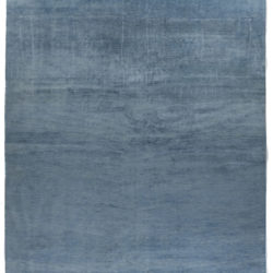 New Blue and Ivory Hand-Knotted Wool Rug 14'0"×20'3"