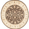 New Pak Oushak Round Floral Field Rug 7'8"&times;8'1"