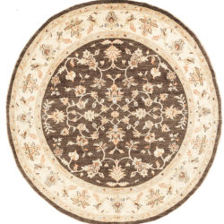 New Pak Oushak Round Floral Field Rug 7'8"×8'1"
