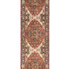 New Pak Serapi Runner with Navy, Rust and Cream Colored Wool 3'2"&times;11'10"