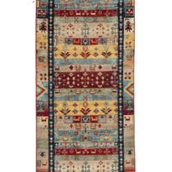 New Pakistani Transitional Hand-Knotted Tribal Wool Runner 2'7"×9'10"