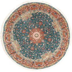 New Sino-Persian Round Central Medallion Floral Rug 8'0"×8'0"