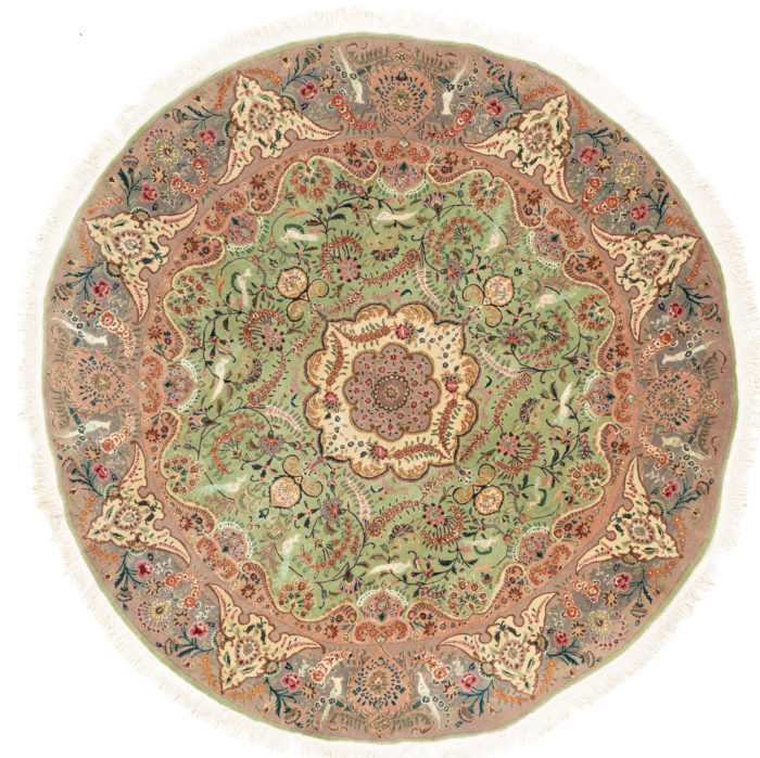 New Sino-Persian Round Floral Central Medallion Rug 8'1"&times;8'0"